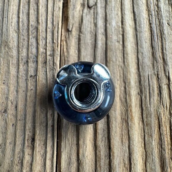 Pandora Disney Mickey and Minnie Blue Murano Glass Charm Silver - 792958C01 - Picture 6 of 6